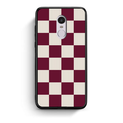 Θήκη Xiaomi Redmi Note 4 / 4X Burgundy and Cream Striped Checks από τη Smartfits με σχέδιο στο πίσω μέρος και μαύρο περίβλημα | Xiaomi Redmi Note 4 / 4X Burgundy and Cream Striped Checks case with colorful back and black bezels