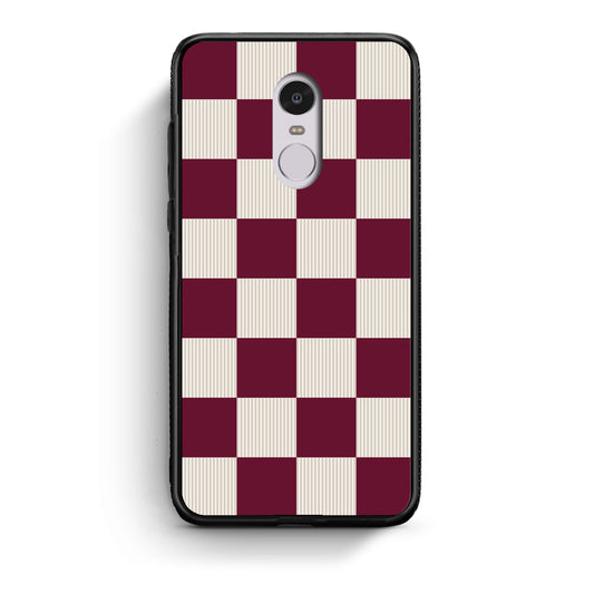 Θήκη Xiaomi Redmi Note 4 / 4X Burgundy and Cream Striped Checks από τη Smartfits με σχέδιο στο πίσω μέρος και μαύρο περίβλημα | Xiaomi Redmi Note 4 / 4X Burgundy and Cream Striped Checks case with colorful back and black bezels