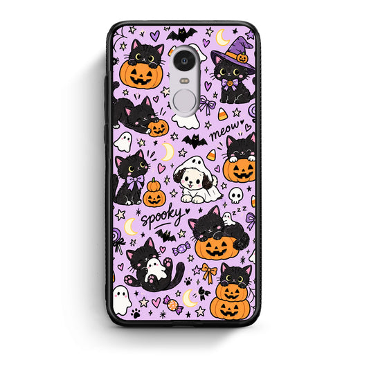 Θήκη Xiaomi Redmi Note 4 / 4X Halloween Black Cats on Lilac από τη Smartfits με σχέδιο στο πίσω μέρος και μαύρο περίβλημα | Xiaomi Redmi Note 4 / 4X Halloween Black Cats on Lilac case with colorful back and black bezels