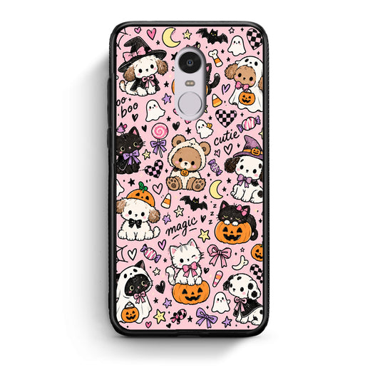 Θήκη Xiaomi Redmi Note 4 / 4X Halloween Cute Animals on Pink από τη Smartfits με σχέδιο στο πίσω μέρος και μαύρο περίβλημα | Xiaomi Redmi Note 4 / 4X Halloween Cute Animals on Pink case with colorful back and black bezels