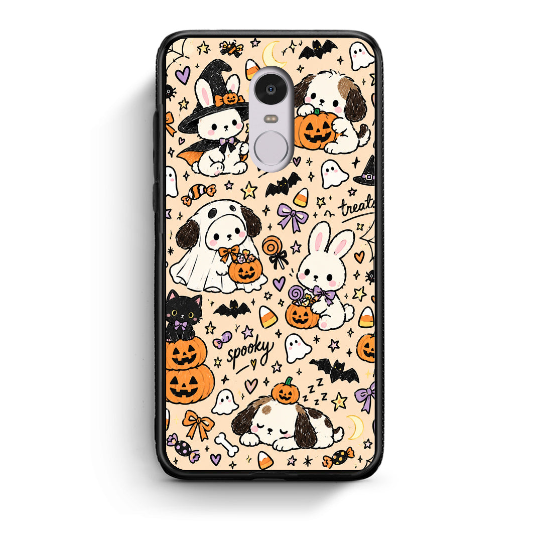 Θήκη Xiaomi Redmi Note 4 / 4X Halloween Puppies and Friends on Cream από τη Smartfits με σχέδιο στο πίσω μέρος και μαύρο περίβλημα | Xiaomi Redmi Note 4 / 4X Halloween Puppies and Friends on Cream case with colorful back and black bezels