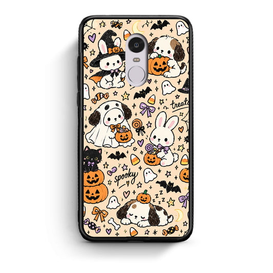 Θήκη Xiaomi Redmi Note 4 / 4X Halloween Puppies and Friends on Cream από τη Smartfits με σχέδιο στο πίσω μέρος και μαύρο περίβλημα | Xiaomi Redmi Note 4 / 4X Halloween Puppies and Friends on Cream case with colorful back and black bezels