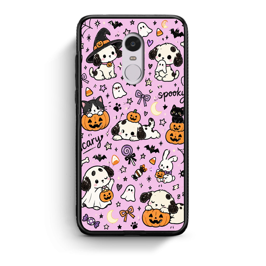 Θήκη Xiaomi Redmi Note 4 / 4X Halloween Puppies and Friends on Lilac από τη Smartfits με σχέδιο στο πίσω μέρος και μαύρο περίβλημα | Xiaomi Redmi Note 4 / 4X Halloween Puppies and Friends on Lilac case with colorful back and black bezels