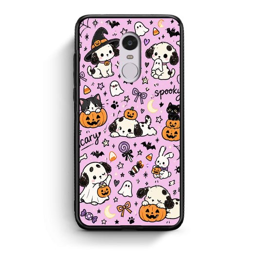 Θήκη Xiaomi Redmi Note 4 / 4X Halloween Puppies and Friends on Lilac από τη Smartfits με σχέδιο στο πίσω μέρος και μαύρο περίβλημα | Xiaomi Redmi Note 4 / 4X Halloween Puppies and Friends on Lilac case with colorful back and black bezels