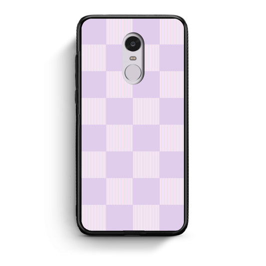Θήκη Xiaomi Redmi Note 4 / 4X Lilac and Cream Striped Checks από τη Smartfits με σχέδιο στο πίσω μέρος και μαύρο περίβλημα | Xiaomi Redmi Note 4 / 4X Lilac and Cream Striped Checks case with colorful back and black bezels