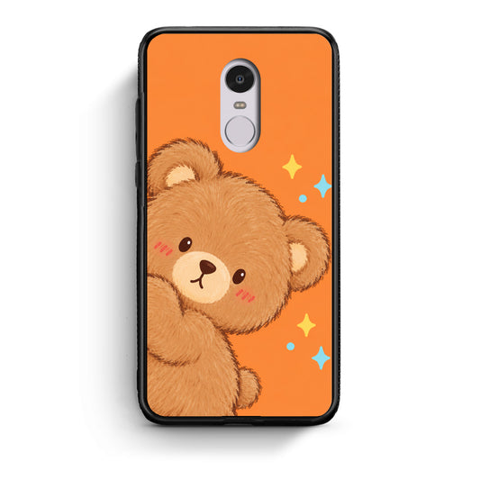 Θήκη Xiaomi Redmi Note 4 / 4X Peekaboo Teddy on Orange από τη Smartfits με σχέδιο στο πίσω μέρος και μαύρο περίβλημα | Xiaomi Redmi Note 4 / 4X Peekaboo Teddy on Orange case with colorful back and black bezels