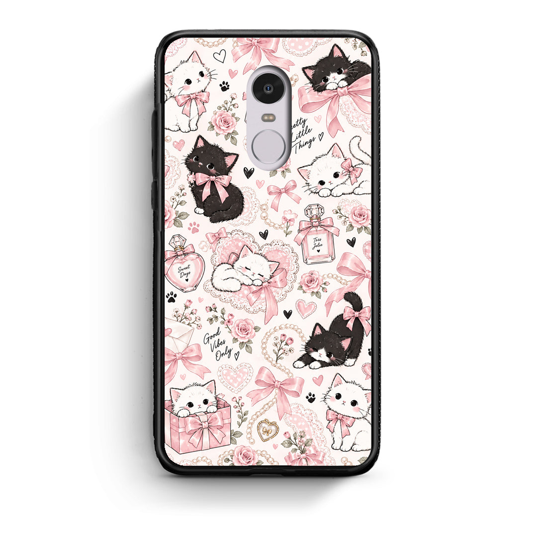 Θήκη Xiaomi Redmi Note 4 / 4X Pink Bows and Kittens Collage από τη Smartfits με σχέδιο στο πίσω μέρος και μαύρο περίβλημα | Xiaomi Redmi Note 4 / 4X Pink Bows and Kittens Collage case with colorful back and black bezels