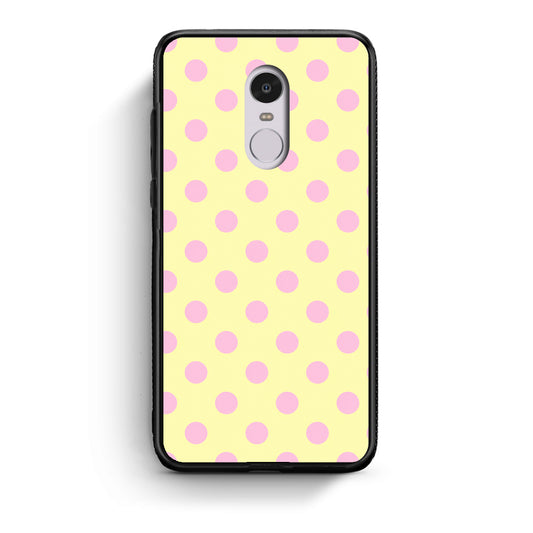 Θήκη Xiaomi Redmi Note 4 / 4X Pink Polka Dots on Yellow από τη Smartfits με σχέδιο στο πίσω μέρος και μαύρο περίβλημα | Xiaomi Redmi Note 4 / 4X Pink Polka Dots on Yellow case with colorful back and black bezels