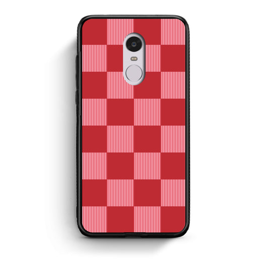 Θήκη Xiaomi Redmi Note 4 / 4X Red and Pink Striped Checks από τη Smartfits με σχέδιο στο πίσω μέρος και μαύρο περίβλημα | Xiaomi Redmi Note 4 / 4X Red and Pink Striped Checks case with colorful back and black bezels