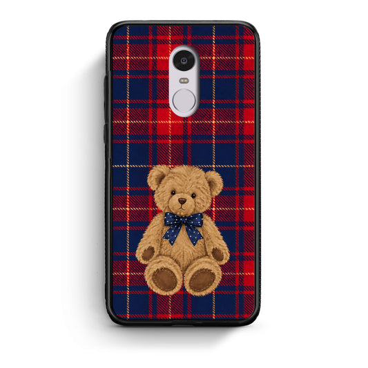 Θήκη Xiaomi Redmi Note 4 / 4X Teddy Bear on Red and Navy Tartan από τη Smartfits με σχέδιο στο πίσω μέρος και μαύρο περίβλημα | Xiaomi Redmi Note 4 / 4X Teddy Bear on Red and Navy Tartan case with colorful back and black bezels