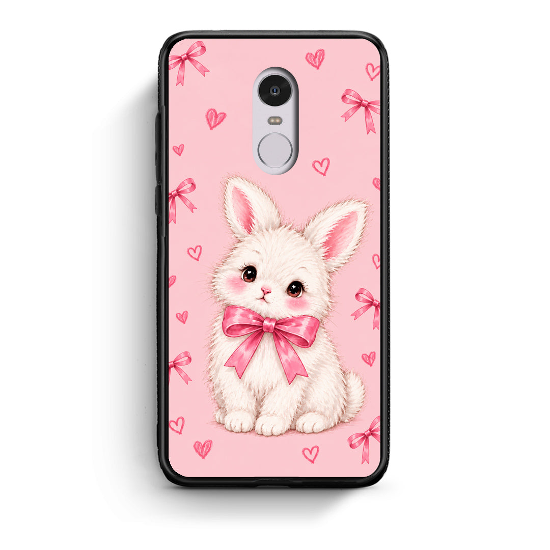Θήκη Xiaomi Redmi Note 4 / 4X White Bunny and Pink Bows από τη Smartfits με σχέδιο στο πίσω μέρος και μαύρο περίβλημα | Xiaomi Redmi Note 4 / 4X White Bunny and Pink Bows case with colorful back and black bezels
