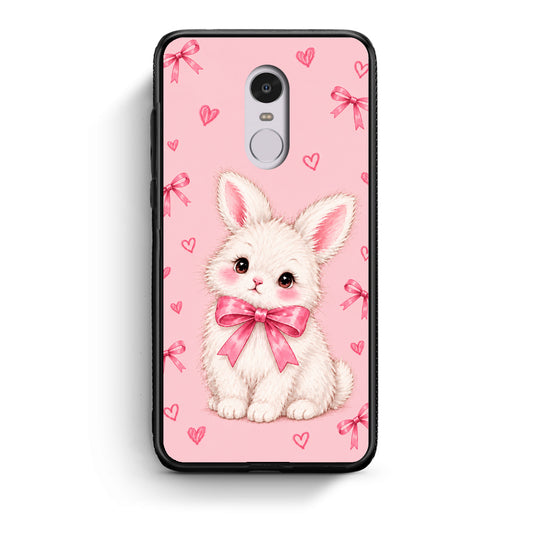 Θήκη Xiaomi Redmi Note 4 / 4X White Bunny and Pink Bows από τη Smartfits με σχέδιο στο πίσω μέρος και μαύρο περίβλημα | Xiaomi Redmi Note 4 / 4X White Bunny and Pink Bows case with colorful back and black bezels