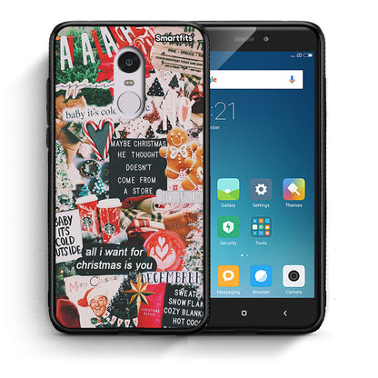 Θήκη Xiaomi Redmi Note 4/4X Christmas Happiness από τη Smartfits με σχέδιο στο πίσω μέρος και μαύρο περίβλημα | Xiaomi Redmi Note 4/4X Christmas Happiness case with colorful back and black bezels