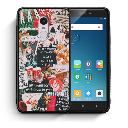 Θήκη Xiaomi Redmi Note 4/4X Christmas Happiness από τη Smartfits με σχέδιο στο πίσω μέρος και μαύρο περίβλημα | Xiaomi Redmi Note 4/4X Christmas Happiness case with colorful back and black bezels