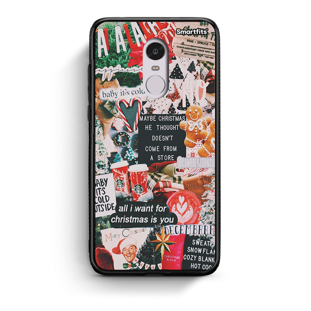Xiaomi Redmi Note 4/4X Christmas Happiness θήκη από τη Smartfits με σχέδιο στο πίσω μέρος και μαύρο περίβλημα | Smartphone case with colorful back and black bezels by Smartfits
