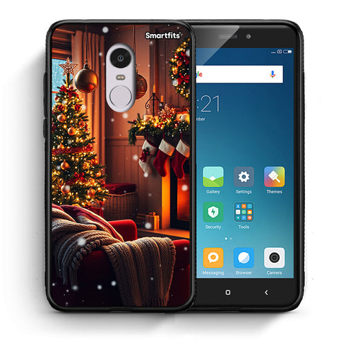 Θήκη Xiaomi Redmi Note 4/4X Home For Christmas από τη Smartfits με σχέδιο στο πίσω μέρος και μαύρο περίβλημα | Xiaomi Redmi Note 4/4X Home For Christmas case with colorful back and black bezels