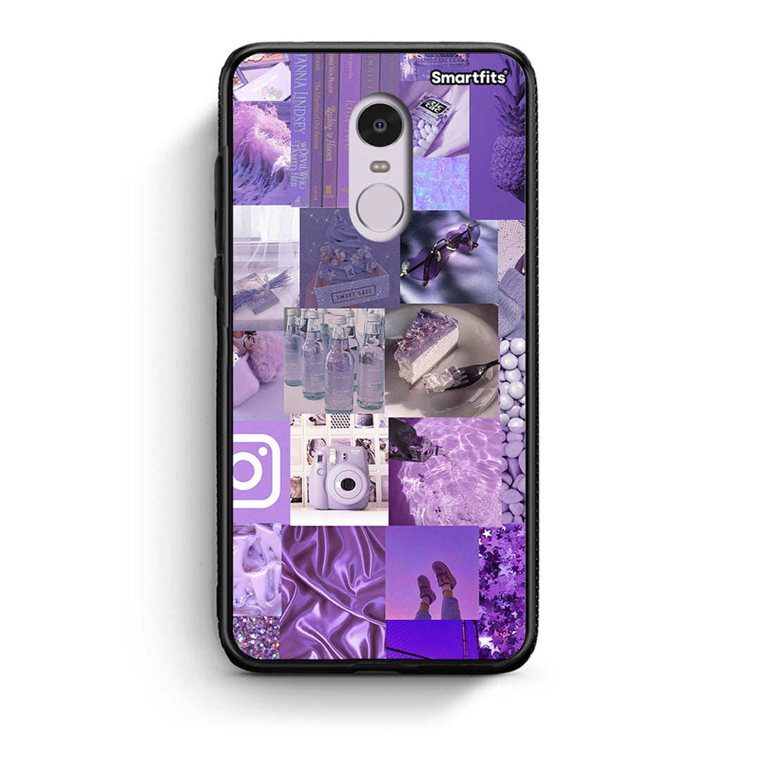 Xiaomi Redmi Note 4/4X Purple Aesthetic Collage θήκη από τη Smartfits με σχέδιο στο πίσω μέρος και μαύρο περίβλημα | Smartphone case with colorful back and black bezels by Smartfits