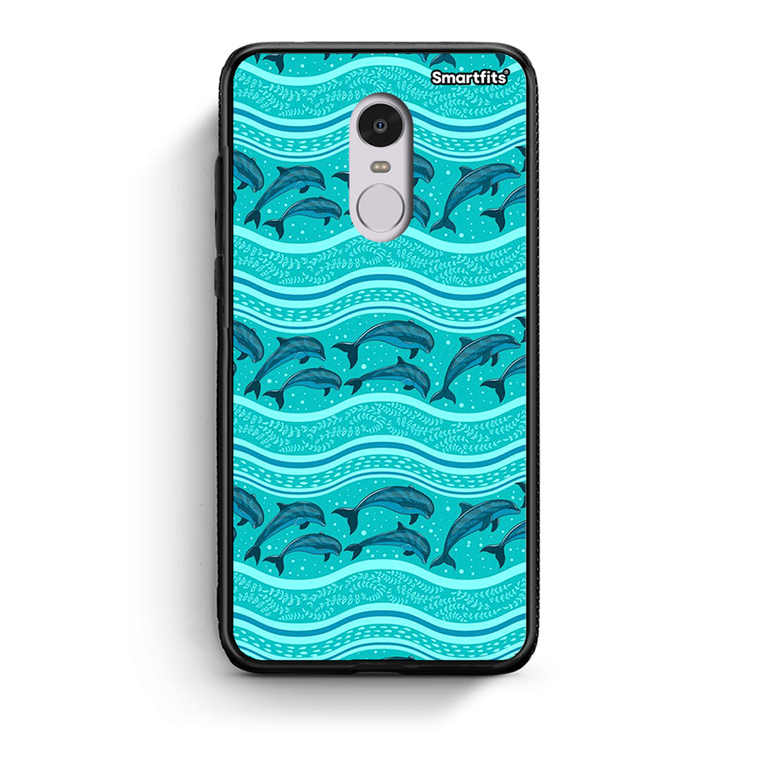 Xiaomi Redmi Note 4/4X Swimming Dolphins θήκη από τη Smartfits με σχέδιο στο πίσω μέρος και μαύρο περίβλημα | Smartphone case with colorful back and black bezels by Smartfits