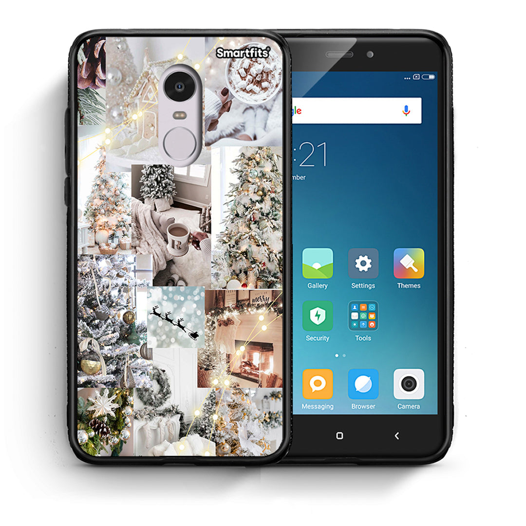 Θήκη Xiaomi Redmi Note 4/4X White Christmas από τη Smartfits με σχέδιο στο πίσω μέρος και μαύρο περίβλημα | Xiaomi Redmi Note 4/4X White Christmas case with colorful back and black bezels