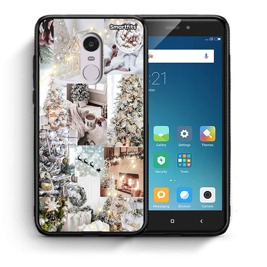 Θήκη Xiaomi Redmi Note 4/4X White Christmas από τη Smartfits με σχέδιο στο πίσω μέρος και μαύρο περίβλημα | Xiaomi Redmi Note 4/4X White Christmas case with colorful back and black bezels