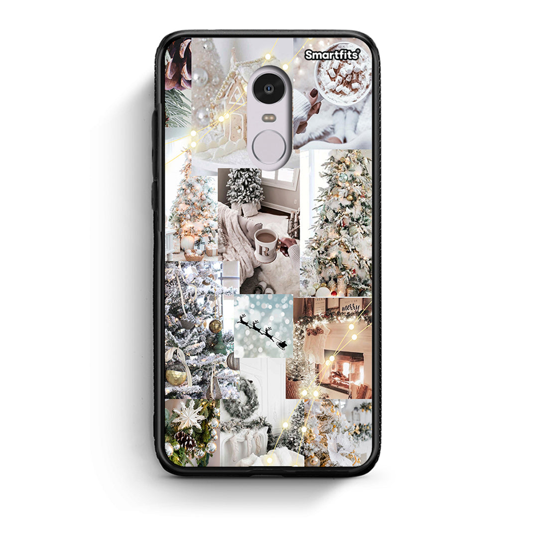 Xiaomi Redmi Note 4/4X White Christmas θήκη από τη Smartfits με σχέδιο στο πίσω μέρος και μαύρο περίβλημα | Smartphone case with colorful back and black bezels by Smartfits