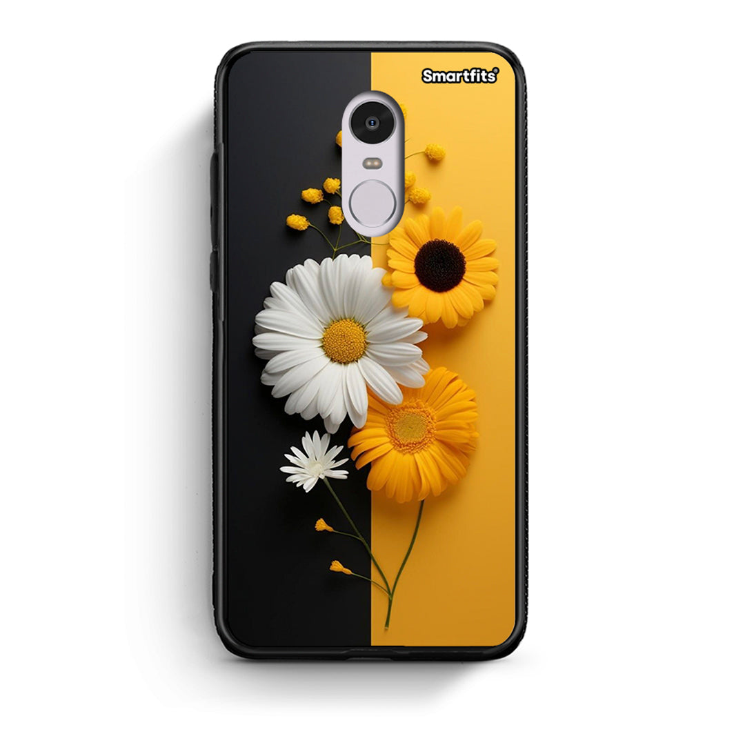 Xiaomi Redmi Note 4/4X Yellow Daisies θήκη από τη Smartfits με σχέδιο στο πίσω μέρος και μαύρο περίβλημα | Smartphone case with colorful back and black bezels by Smartfits