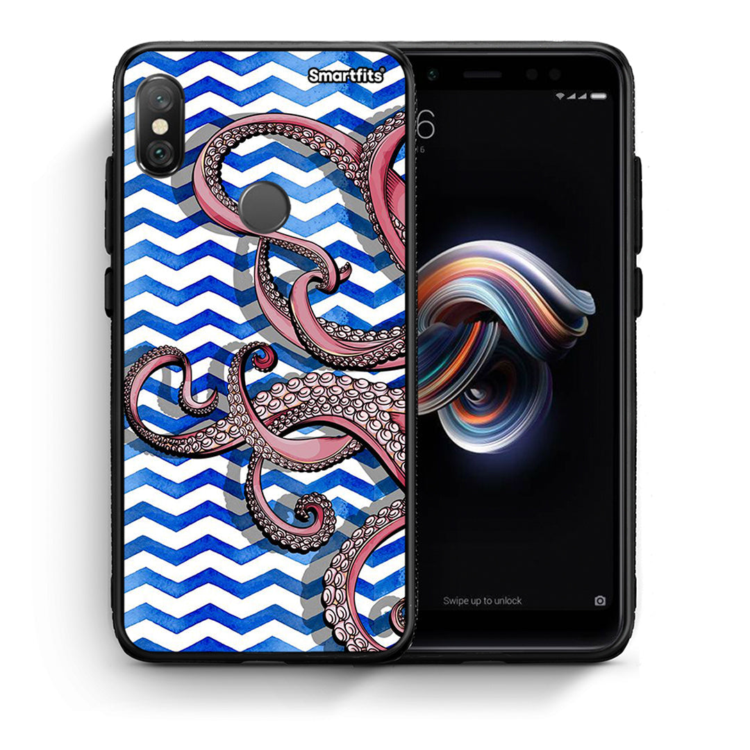 Θήκη Xiaomi Redmi Note 5 Chevron Devilfish από τη Smartfits με σχέδιο στο πίσω μέρος και μαύρο περίβλημα | Xiaomi Redmi Note 5 Chevron Devilfish case with colorful back and black bezels