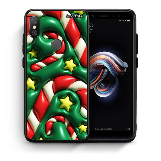 Θήκη Xiaomi Redmi Note 5 Christmas Bubbles από τη Smartfits με σχέδιο στο πίσω μέρος και μαύρο περίβλημα | Xiaomi Redmi Note 5 Christmas Bubbles case with colorful back and black bezels