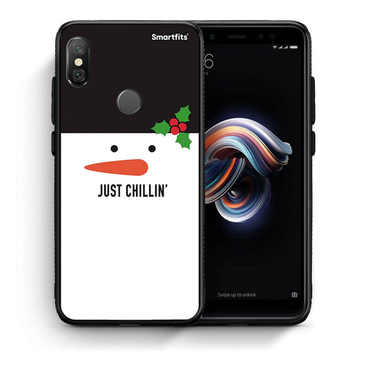 Θήκη Xiaomi Redmi Note 5 Christmas Chillin από τη Smartfits με σχέδιο στο πίσω μέρος και μαύρο περίβλημα | Xiaomi Redmi Note 5 Christmas Chillin case with colorful back and black bezels