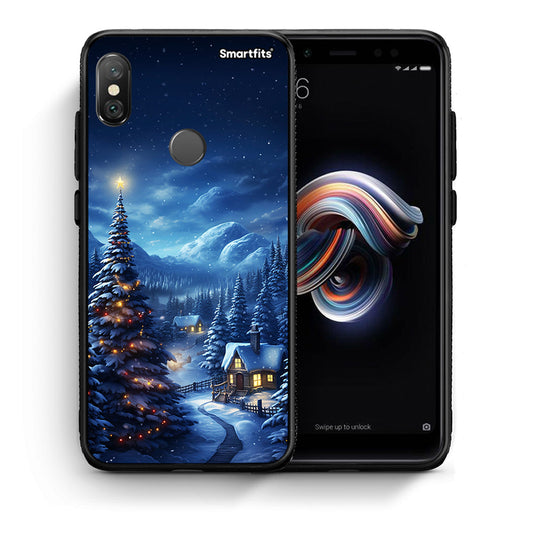 Θήκη Xiaomi Redmi Note 5 Christmas Scenery από τη Smartfits με σχέδιο στο πίσω μέρος και μαύρο περίβλημα | Xiaomi Redmi Note 5 Christmas Scenery case with colorful back and black bezels