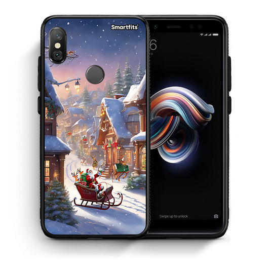 Θήκη Xiaomi Redmi Note 5 Christmas Snow από τη Smartfits με σχέδιο στο πίσω μέρος και μαύρο περίβλημα | Xiaomi Redmi Note 5 Christmas Snow case with colorful back and black bezels
