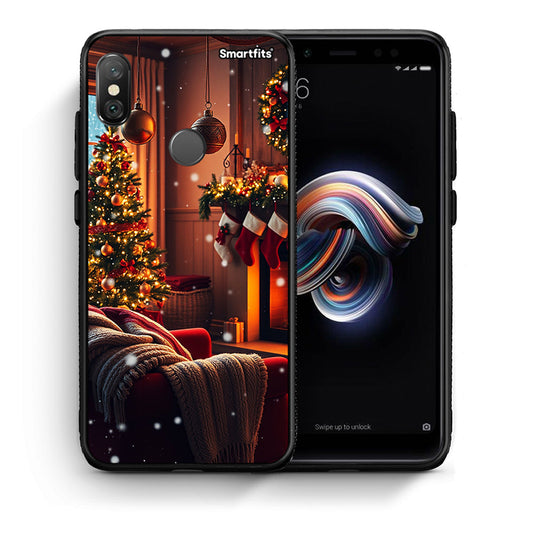 Θήκη Xiaomi Redmi Note 5 Home For Christmas από τη Smartfits με σχέδιο στο πίσω μέρος και μαύρο περίβλημα | Xiaomi Redmi Note 5 Home For Christmas case with colorful back and black bezels