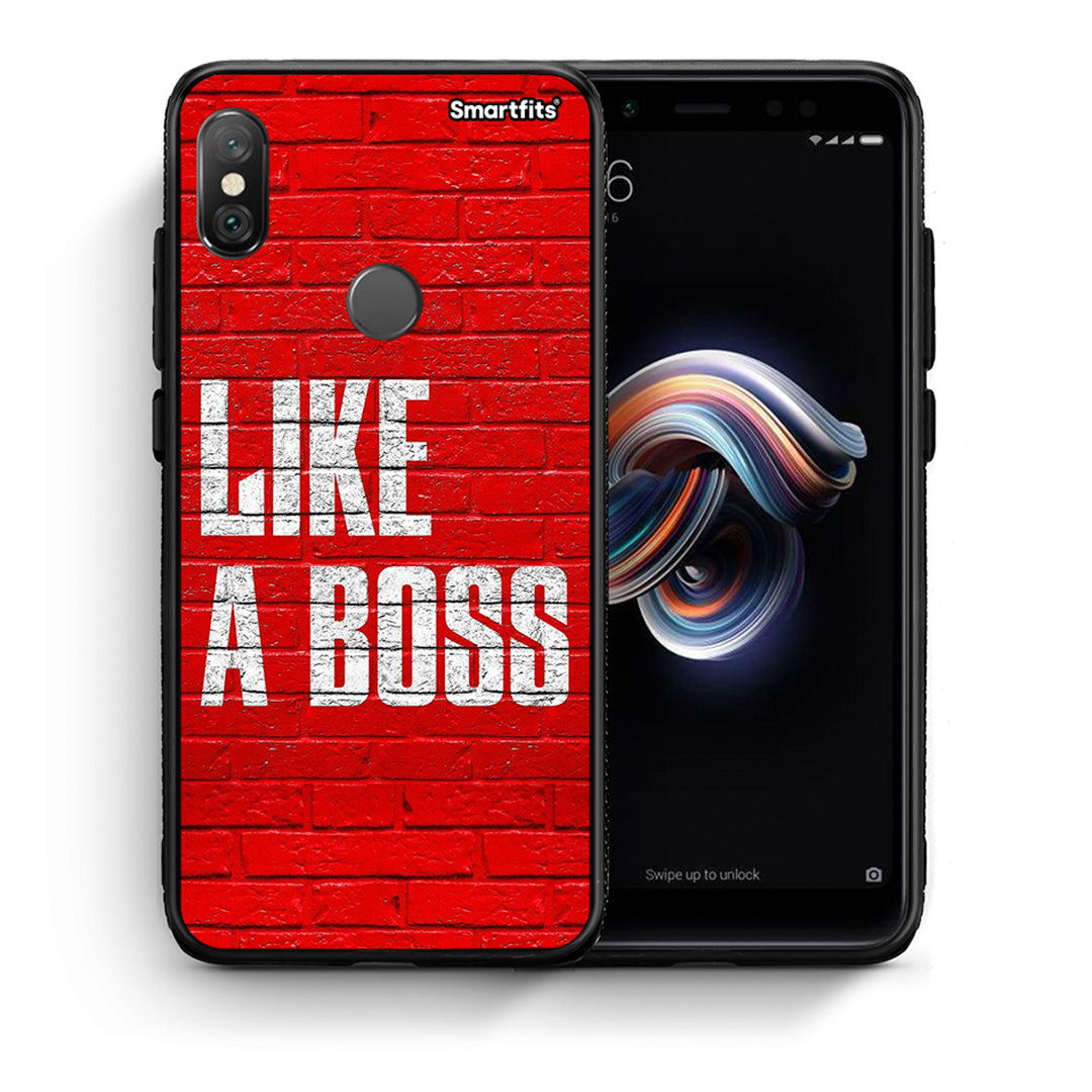 Θήκη Xiaomi Redmi Note 5 Like A Boss από τη Smartfits με σχέδιο στο πίσω μέρος και μαύρο περίβλημα | Xiaomi Redmi Note 5 Like A Boss case with colorful back and black bezels