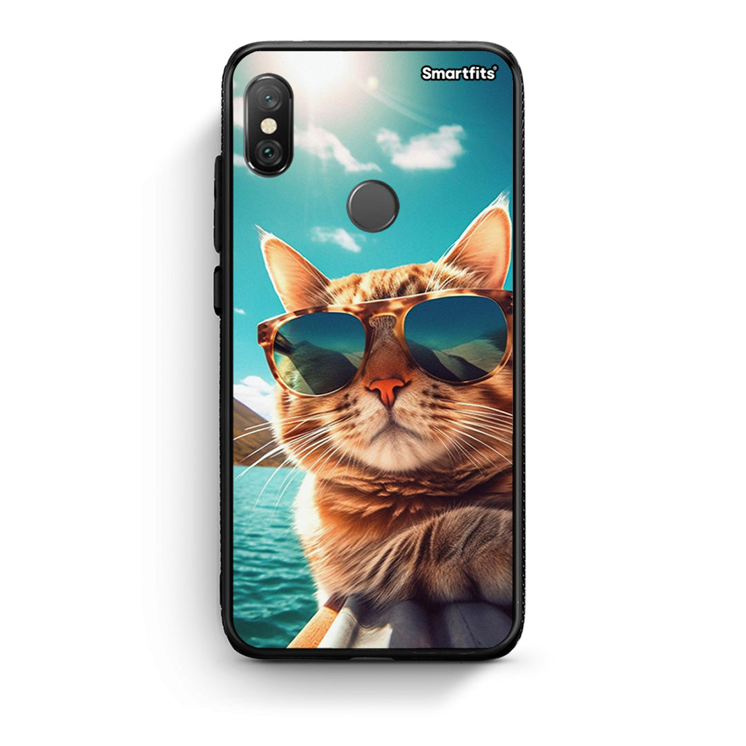 Xiaomi Redmi Note 5 Summer Cat θήκη από τη Smartfits με σχέδιο στο πίσω μέρος και μαύρο περίβλημα | Smartphone case with colorful back and black bezels by Smartfits