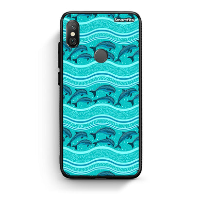 Xiaomi Redmi Note 5 Swimming Dolphins θήκη από τη Smartfits με σχέδιο στο πίσω μέρος και μαύρο περίβλημα | Smartphone case with colorful back and black bezels by Smartfits