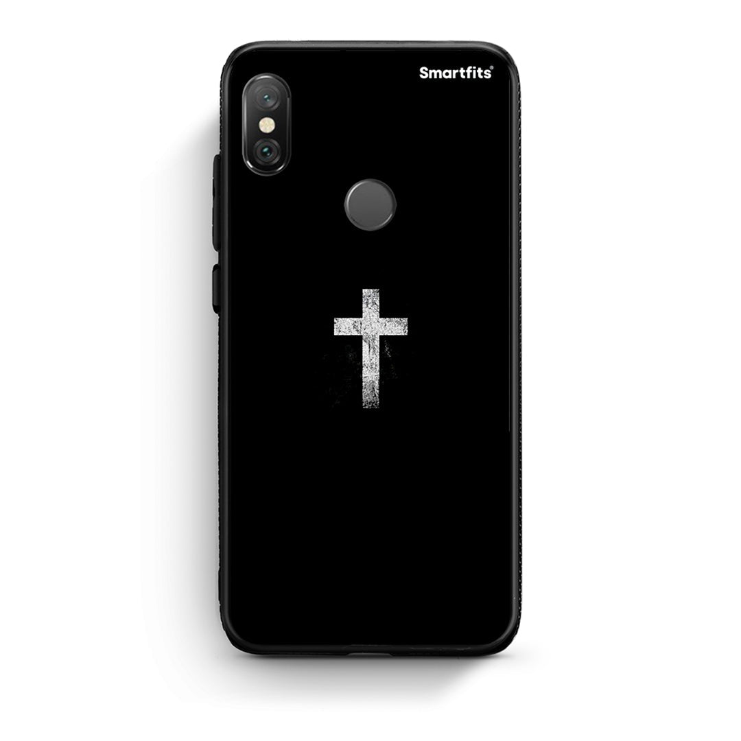 Xiaomi Redmi Note 5 White Cross θήκη από τη Smartfits με σχέδιο στο πίσω μέρος και μαύρο περίβλημα | Smartphone case with colorful back and black bezels by Smartfits