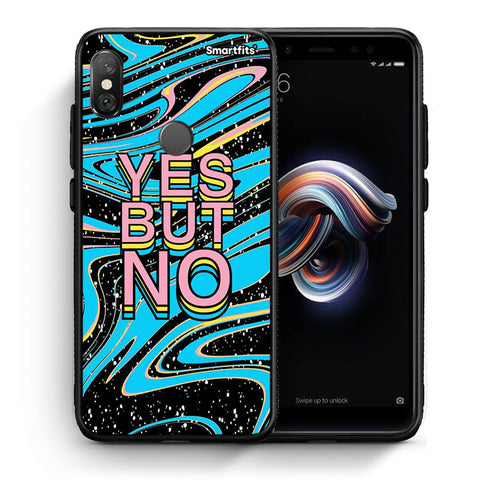 Θήκη Xiaomi Redmi Note 5 Yes But No από τη Smartfits με σχέδιο στο πίσω μέρος και μαύρο περίβλημα | Xiaomi Redmi Note 5 Yes But No case with colorful back and black bezels