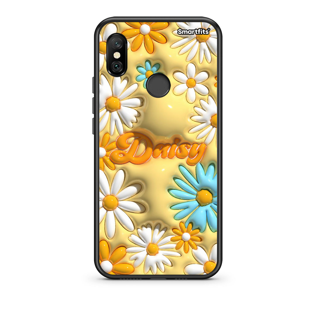 Xiaomi Redmi Note 6 Pro Bubble Daisies θήκη από τη Smartfits με σχέδιο στο πίσω μέρος και μαύρο περίβλημα | Smartphone case with colorful back and black bezels by Smartfits
