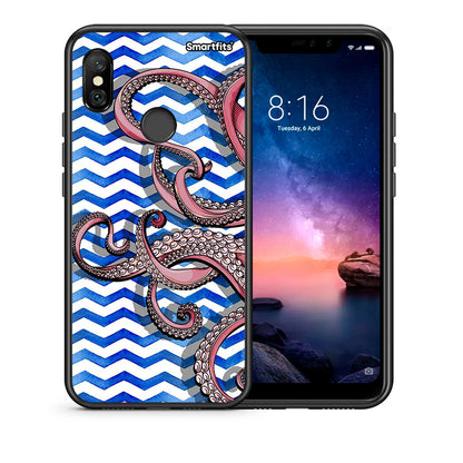Θήκη Xiaomi Redmi Note 6 Pro Chevron Devilfish από τη Smartfits με σχέδιο στο πίσω μέρος και μαύρο περίβλημα | Xiaomi Redmi Note 6 Pro Chevron Devilfish case with colorful back and black bezels