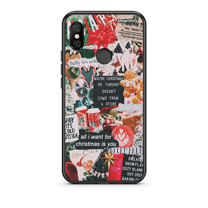 Xiaomi Redmi Note 6 Pro Christmas Happiness θήκη από τη Smartfits με σχέδιο στο πίσω μέρος και μαύρο περίβλημα | Smartphone case with colorful back and black bezels by Smartfits