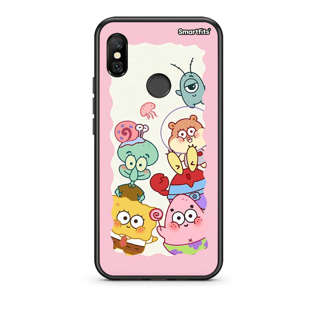 Xiaomi Redmi Note 6 Pro Cute Companion θήκη από τη Smartfits με σχέδιο στο πίσω μέρος και μαύρο περίβλημα | Smartphone case with colorful back and black bezels by Smartfits