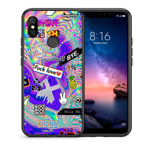 Θήκη Xiaomi Redmi Note 6 Pro Game Over από τη Smartfits με σχέδιο στο πίσω μέρος και μαύρο περίβλημα | Xiaomi Redmi Note 6 Pro Game Over case with colorful back and black bezels