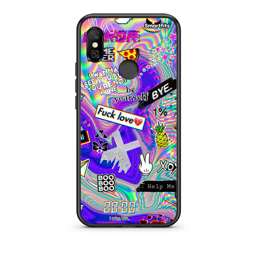 Xiaomi Redmi Note 6 Pro Game Over θήκη από τη Smartfits με σχέδιο στο πίσω μέρος και μαύρο περίβλημα | Smartphone case with colorful back and black bezels by Smartfits