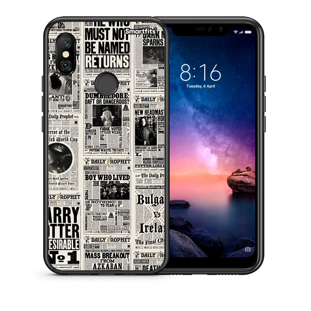 Θήκη Xiaomi Redmi Note 6 Pro Harry Paper από τη Smartfits με σχέδιο στο πίσω μέρος και μαύρο περίβλημα | Xiaomi Redmi Note 6 Pro Harry Paper case with colorful back and black bezels