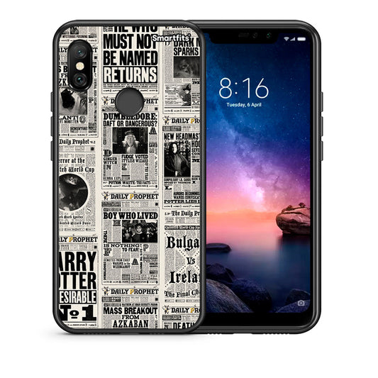 Θήκη Xiaomi Redmi Note 6 Pro Harry Paper από τη Smartfits με σχέδιο στο πίσω μέρος και μαύρο περίβλημα | Xiaomi Redmi Note 6 Pro Harry Paper case with colorful back and black bezels