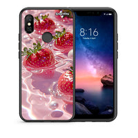 Thumbnail for Θήκη Xiaomi Redmi Note 6 Pro Juicy Strawberries από τη Smartfits με σχέδιο στο πίσω μέρος και μαύρο περίβλημα | Xiaomi Redmi Note 6 Pro Juicy Strawberries case with colorful back and black bezels