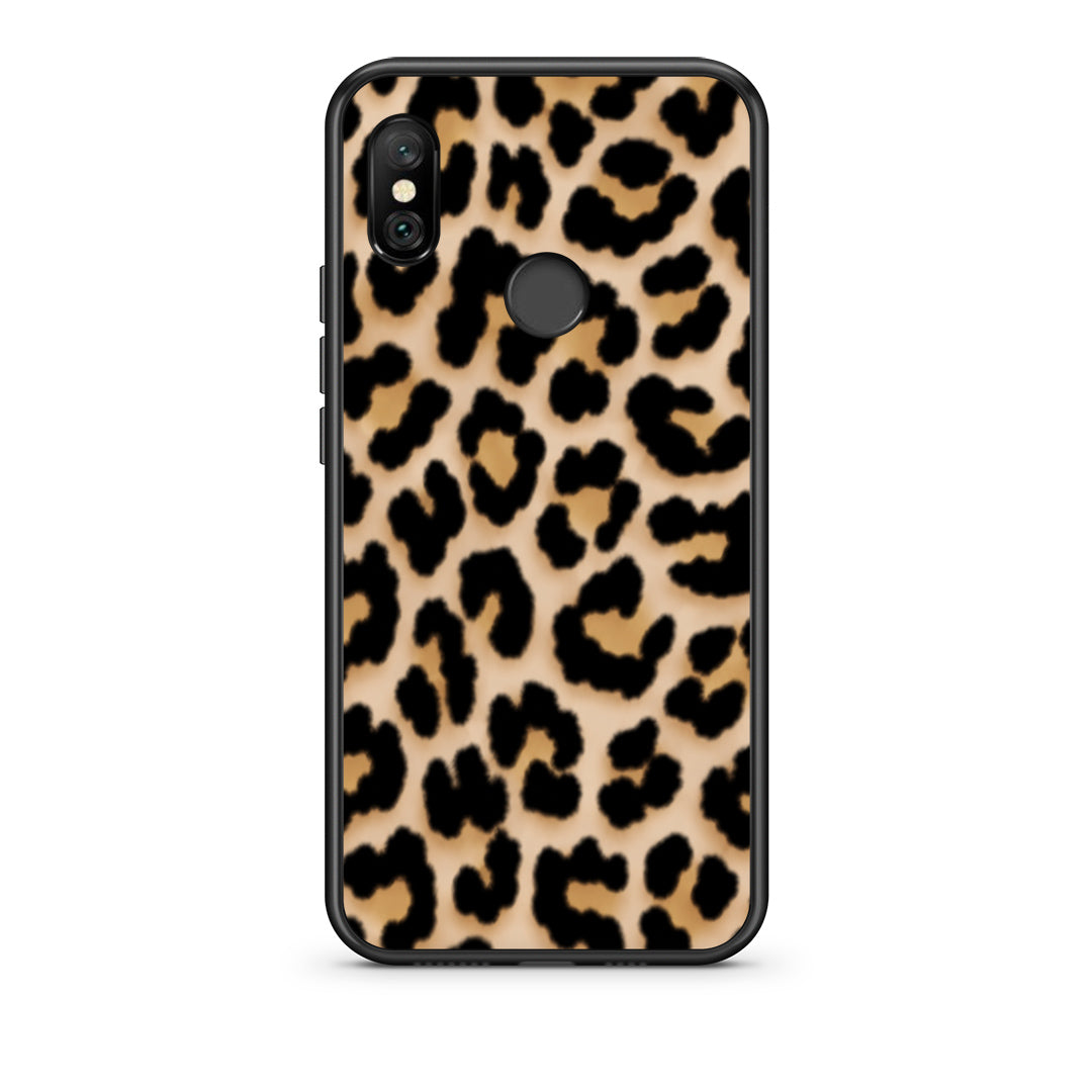 Θήκη Xiaomi Redmi Note 6 Pro Leopard Print Tan Small από τη Smartfits με σχέδιο στο πίσω μέρος και μαύρο περίβλημα | Xiaomi Redmi Note 6 Pro Leopard Print Tan Small case with colorful back and black bezels
