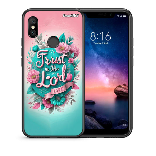 Θήκη Xiaomi Redmi Note 6 Pro Lord Trust από τη Smartfits με σχέδιο στο πίσω μέρος και μαύρο περίβλημα | Xiaomi Redmi Note 6 Pro Lord Trust case with colorful back and black bezels