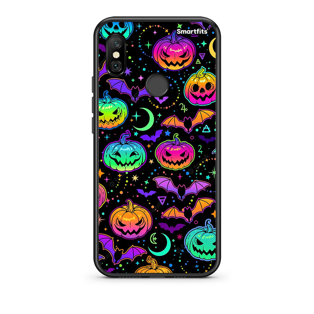 Xiaomi Redmi Note 6 Pro Neon Halloween θήκη από τη Smartfits με σχέδιο στο πίσω μέρος και μαύρο περίβλημα | Smartphone case with colorful back and black bezels by Smartfits