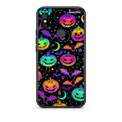 Xiaomi Redmi Note 6 Pro Neon Halloween θήκη από τη Smartfits με σχέδιο στο πίσω μέρος και μαύρο περίβλημα | Smartphone case with colorful back and black bezels by Smartfits